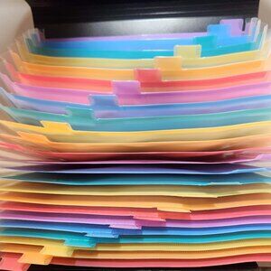 NEW 24 Pockets Expanding File Folder with Blank Labels Accordion File Organizer